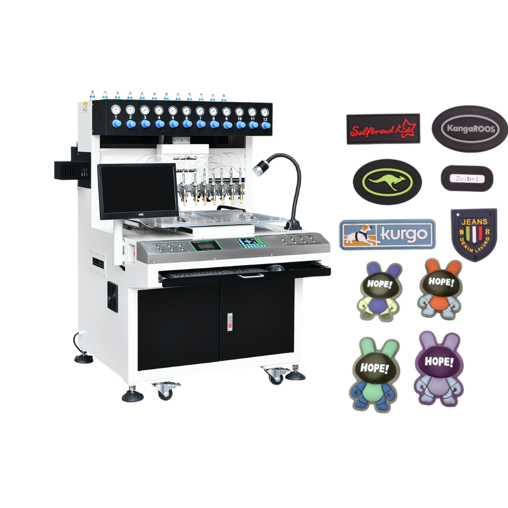 Emoji pendant soft pvc keyring filling machine